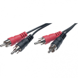 AVK 128-1500, Audio cable stereo cinch 15 m Black, Goobay