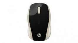 2HU83AA#ABB, Wireless Mouse 200 2.4 GHz/USB Nano Receptor 1000dpi Black / Gold, HP