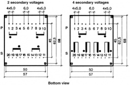 UI394 0086, PCB transformer 18 VA 6 VAC (2x), Hahn