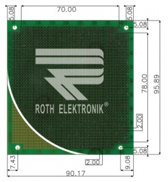 RE130-LF, Prototyping board FR4 epoxy resin, Roth Elektronik