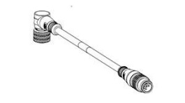 1200060056, Micro-Change (M12) Double-Ended Cordset 4 Poles Female (90°) to Male (Straight) 0.34mm² PUR/PVC Cable 1m, Molex