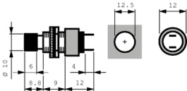 SB4011NOM, Переключатель: кнопочный; SPST; Выводы: под пайку; Серия: SB, NKK Switches (NIKKAI, Nihon)