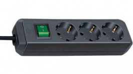 1152300400, Outlet Strip 3 Schuko Type F Black CEE 7/4, Brennenstuhl