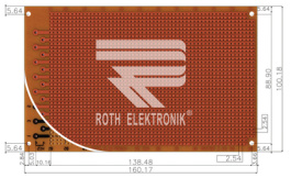 RE526-HP, Laboratory card Phenol hard-paper FR2, Roth Elektronik