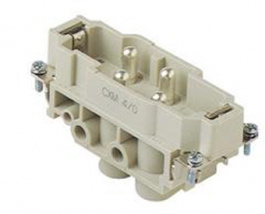 CXM 4/0, CX, 4 poles + earth, male insert, with male contacts, silver plated, ILME