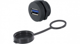 1310-1017-01, Гнездо; USB A; 1310; на панель, гайка сзади; пайка; с заглушкой, Encitech Connectors