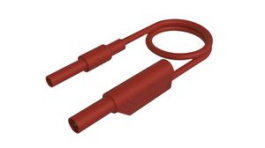 MAL S WS-B 100/2,5 RED, Test Lead, Plug, 4 mm - Socket, 4 mm, Red, Nickel-Plated Brass, 1m, Hirschmann