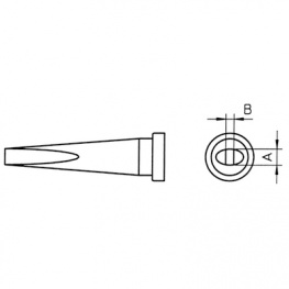 LT M, Soldering Tip Chisel-shaped, long, 3.2 mm x 1.2 mm, Weller