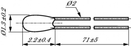 B57550G0202F000, NTC-резистор, закругленный 2 kΩ, TDK-Epcos