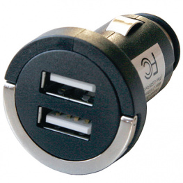 MX-USBC2, Зарядный USB KFZ-адаптер Mini, 2 порта черный, Maxxtro
