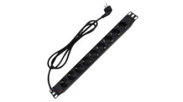 19071621, Power Distribution Unit 9x DE Type F (CEE 7/3) Socket - DE Type F (CEE 7/4) Plug, Roline