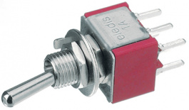 1A21-NF1PCSE, Miniature Toggle Switch, On-On, Soldering Pins, Straight, Eledis