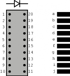 HDSP-4830, LED bar display red, Broadcom (Avago)