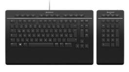 3DX-700091, Keyboard with Wireless Numpad, DE Germany, QWERTZ, USB, Cable, 3Dconnexion
