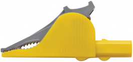 SAK 6675 Ni / GE, Safety crocodile clip diam. 4 mm yellow, Schutzinger
