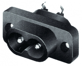 4300.0097, Разъем: питания AC; IEC 60320; C8 (EURO); гнездо; "папа"; 2,5А, Schurter