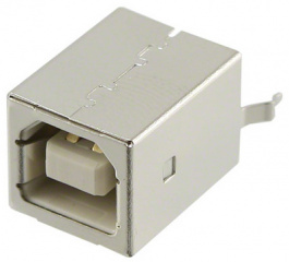 61400413321, Socket, vertical USB B 4P THD, WURTH Elektronik
