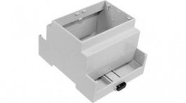 CNMB/4W/2, DIN Rail Module Box Size 4 Open Top Extended Walls Sides Open 71x90x58mm Light G, CamdenBoss