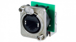 NE8FDP-R, Panel mount jack RJ 45, 90° 8 Nickel, Neutrik