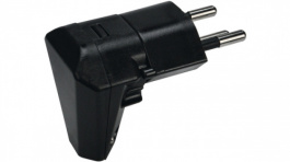 1409632, Angled swivel plug Type 12 L + N + PE 10 A Plastic Black, Steffen