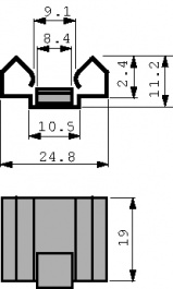 579302B00000, Heat sink 19.1 mm 16.8 K/W black anodised, Aavid