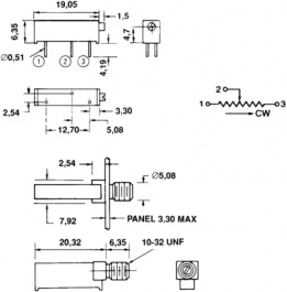 M43P203KB30T601, Trimmer Potentiometer 20 kOhm 750 mW, Vishay Spectrol