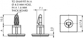 LCBSB-12-01A2, Spacer, self-adhesive 19.1 mm, Essentra (former Richco)