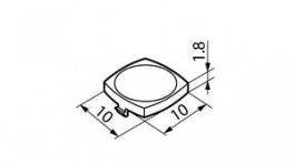 AT4077B, Button 10 mm 10 mm 6.3 mm, NKK Switches (NIKKAI, Nihon)
