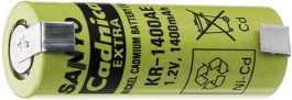 KR-1800SCEL, NiCd Battery 1.2 V 1800 mAh Soldering lugs, Sanyo