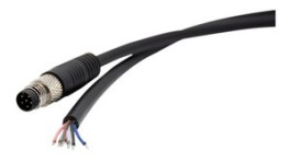 RND 205-01157, M8 Straight Plug Cable Connector, 5m, 6 Poles, A-Coded, Solder, RND Connect