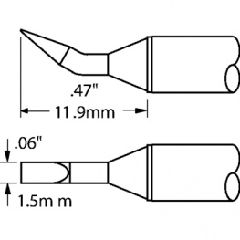 STTC-199, Soldering Tip Chisel / 30? bent 1.5 mm 390 °C, Metcal