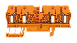 1636800000, Feed-through Terminal Block, Tension Clamp, 4 Poles, 24A, 2.5mm\x1a, Orange, Weidmuller