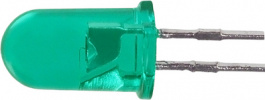 HLMP-3519, LED; 5мм; зеленый; 12-70мкд; 24°; Поверхность: выпуклая, Broadcom (Avago)