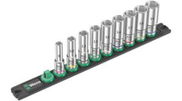 05005440001, Zyklop Deep Socket Set, Hex, 9 Pieces, 3/8", Wera Tools