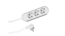 388.271, Outlet Strip SMART 3x DE Type F (CEE 7/3) Socket - DE/FR Type F/E (CEE 7/7) Plug White 3m, Bachmann