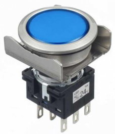 LBW6ML-A1RT64WS, Кнопочный переключатель с подсветкой 2CO 5 A 30 В / 125 В / 250 В IP65, IDEC