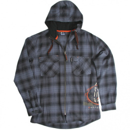 967074099-XL, Flannel Hood, Carpenter ACE Size XL black/grey, Bjornklader
