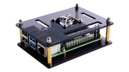 110991325, Raspberry Pi Brown Single Layer Acrylic Case with Fan, Seeed