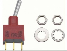 RND 210-00496, Miniature Toggle Switch, On-None-On, Soldering Lugs, RND Components