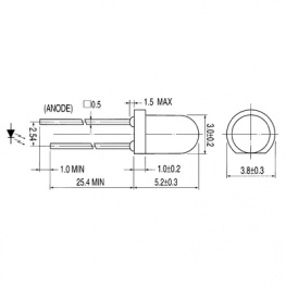 IR 204, IR-LED 940 nm 3 mm (T1), Everlight