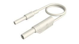 MAL S WS-B 100/2,5 WHITE, Test Lead, Plug, 4 mm - Socket, 4 mm, White, Nickel-Plated Brass, 1m, Hirschmann