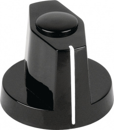353.61, Plastic wing knob with line black 12 mm, Mentor