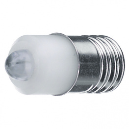 E10-L5W54NBSB-01, LED Indicator Lamp White - Clear E10 12 VDC, Sloan