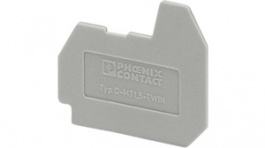 3002979, D-MT 1,5-TWIN End plate, Grey, Phoenix Contact