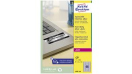L6009-100 [48 шт], Label, Polyester, 45.7 x 21.2mm, 100x 48pcs, Silver, Zweckform