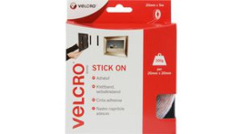 VEL-EC60216, Stick On Hook and Loop White 20 mmx5 m, VELCRO