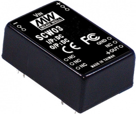 SCW03B-15, Преобразователь: DC/DC; 3Вт; Uвх:18?36В; 15ВDC; Iвых:200мА; DIP, MEAN WELL