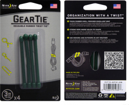 GEAR TIE 3-FOREST GREEN, Gear Tie 3" Forest Green, Nite Ize
