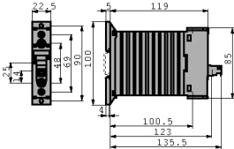 3RF2320-1AA45, Реле: полупроводниковое; Uупр: 4?30ВDC; 20А; 48?600ВAC; DIN, Siemens