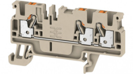 1521740000, A3C 2.5 terminal block, clamp, 3 poles, 24a, 2.5mm2, dark beige, Weidmuller